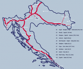 Chorwacja mapa autostrad